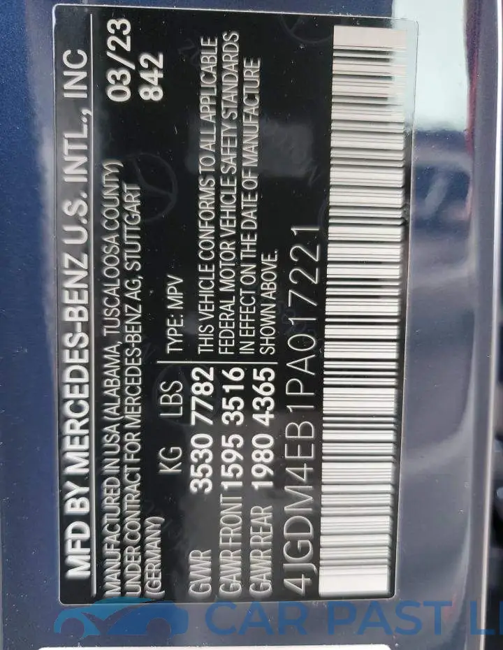 4JGDM4EB1PA017221# 13