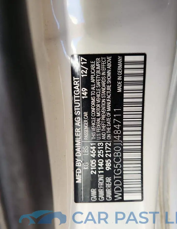 WDDTG5CB0JJ484711# 12