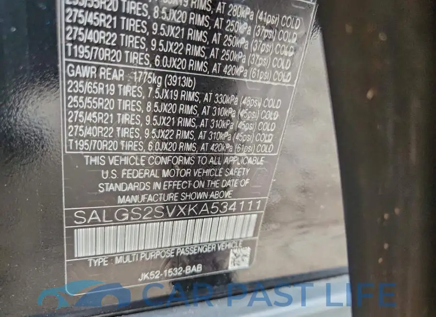 SALGS2SVXKA534111# 13