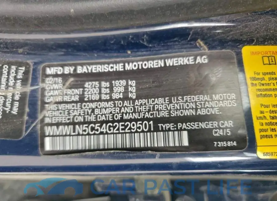 WMWLN5C54G2E29501# 12