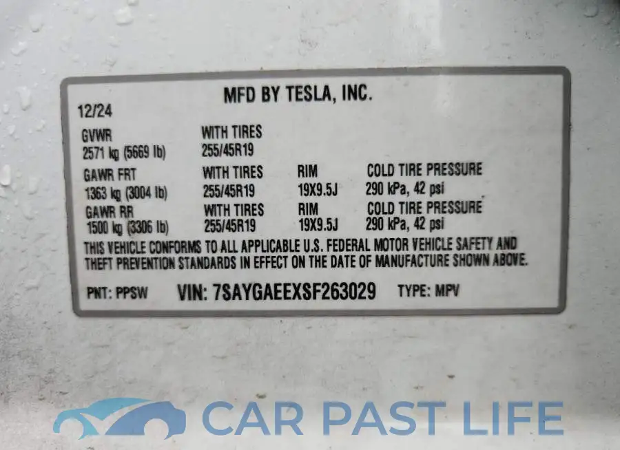 7SAYGAEEXSF263029# 14