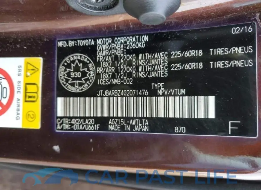JTJBARBZ4G2071476# 14