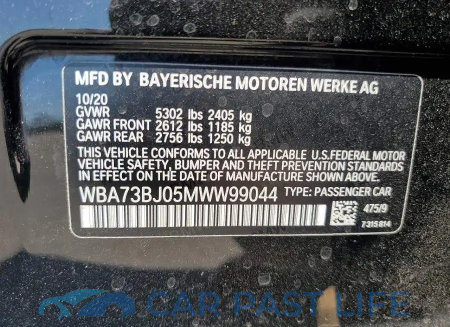 WBA73BJ05MWW99044# 12