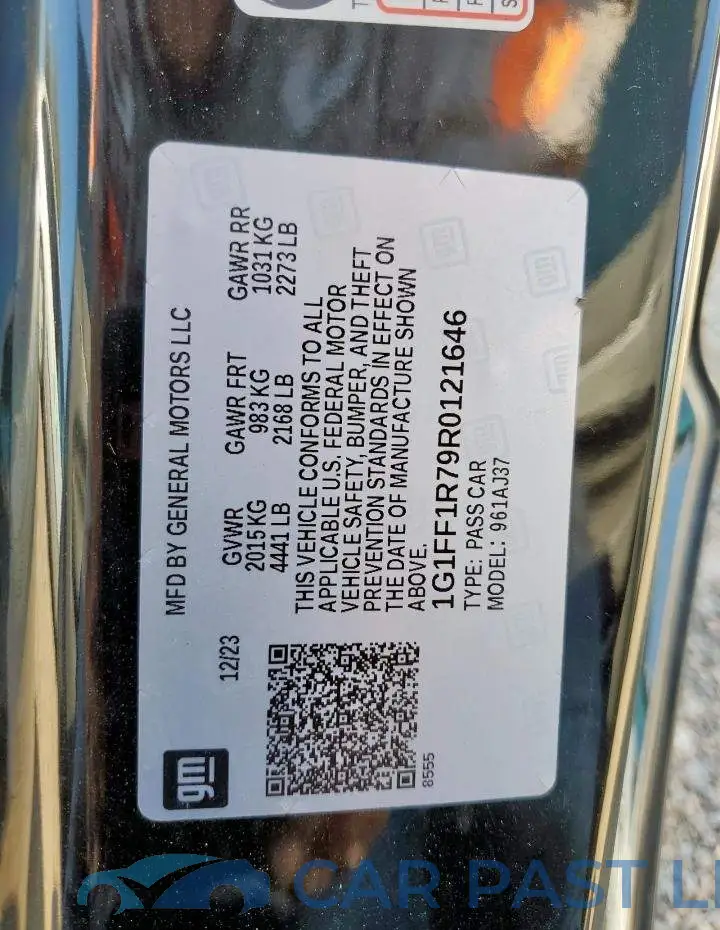 1G1FF1R79R0121646# 12