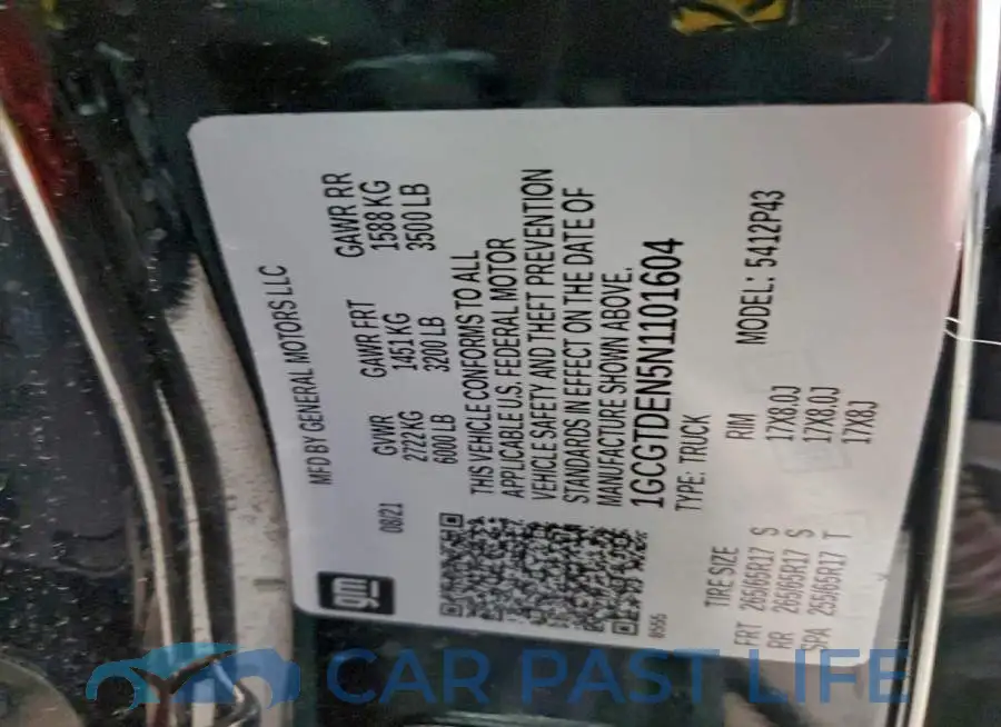 1GCGTDEN5N1101604# 12