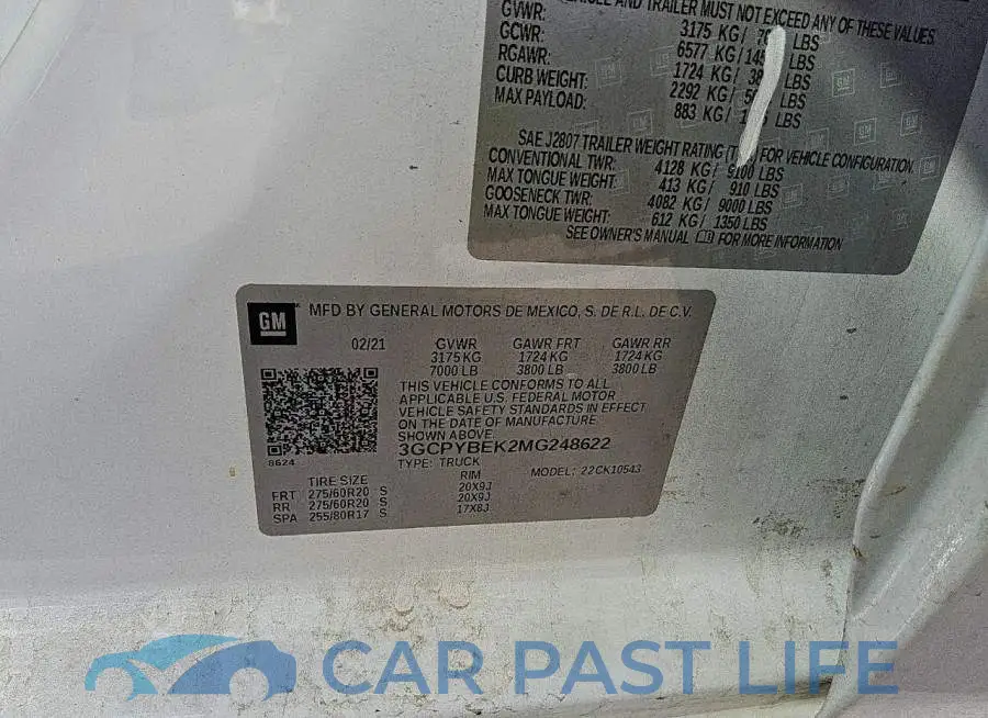 3GCPYBEK2MG248622# 12