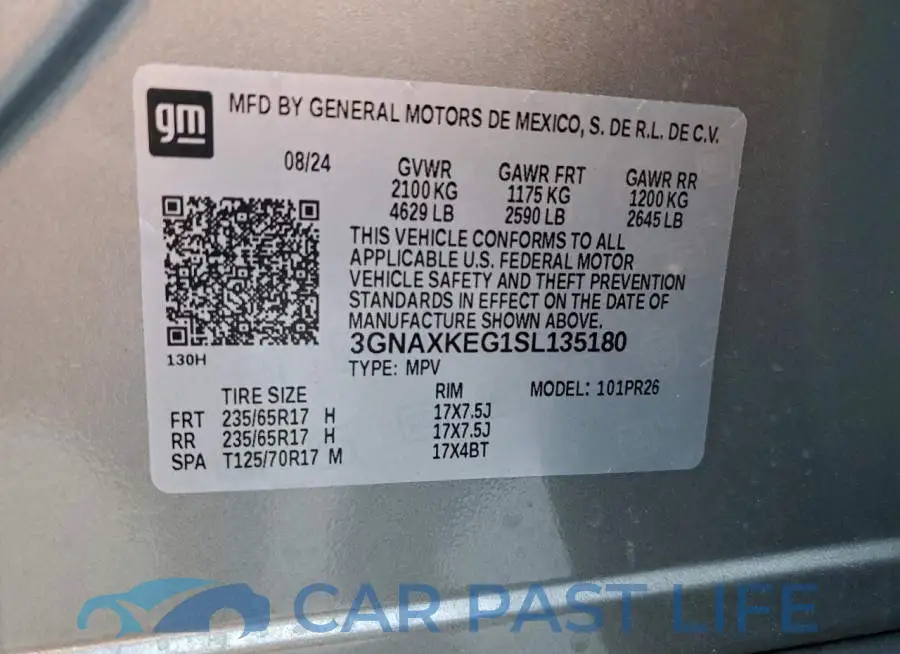 3GNAXKEG1SL135180# 14