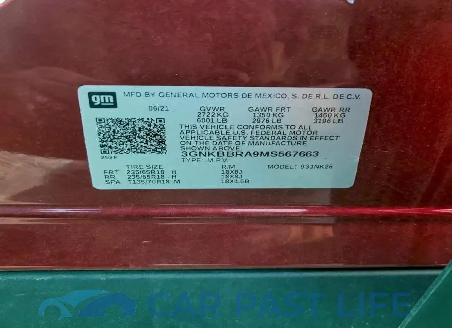 3GNKBBRA9MS567663# 13