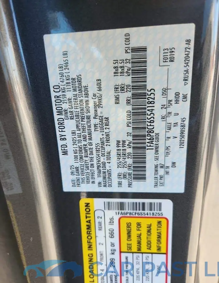 1FA6P8CF6S5418255# 13