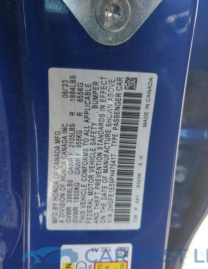 2HGFE1E59PH475417# 12