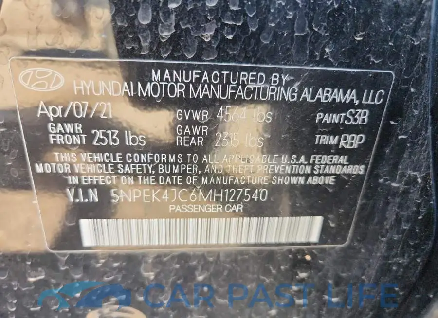 5NPEK4JC6MH127540# 12