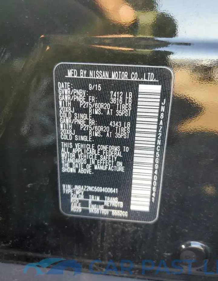 JN8AZ2NC5G9400641# 12