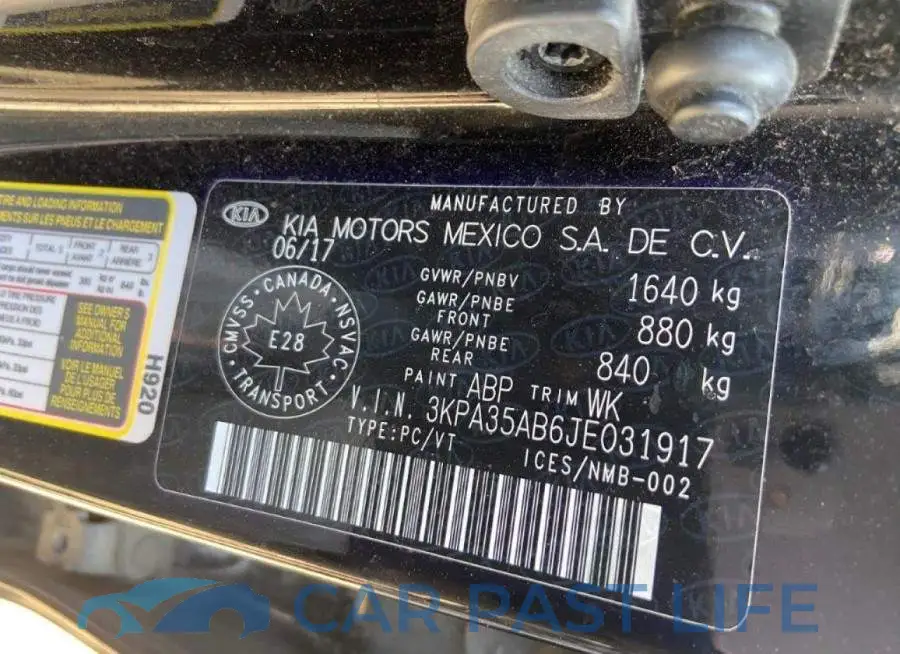 3KPA35AB6JE031917# 12