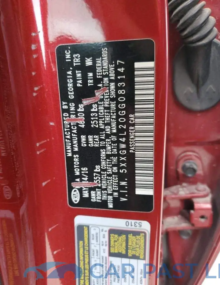 5XXGW4L20GG083147# 13
