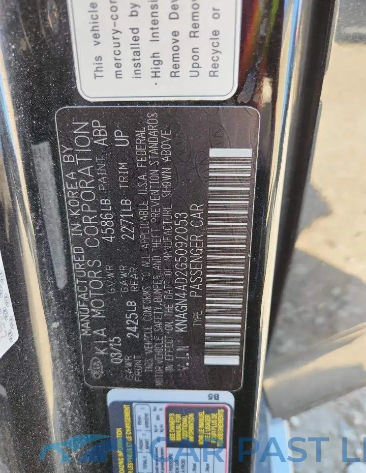 KNAGN4AD2G5092053# 12