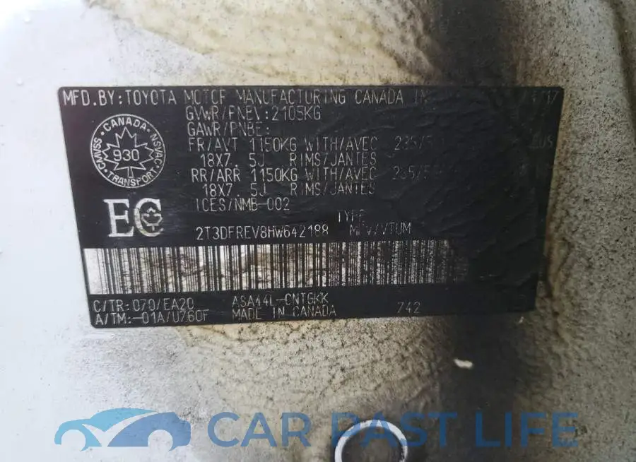 2T3DFREV8HW642188# 14