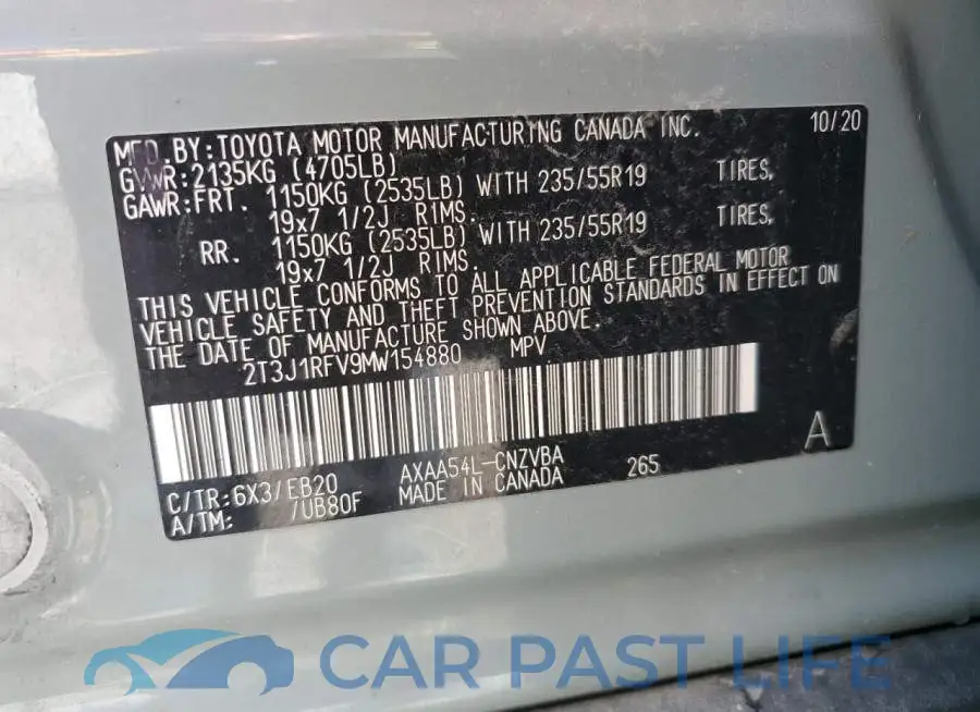 2T3J1RFV9MW154880# 13