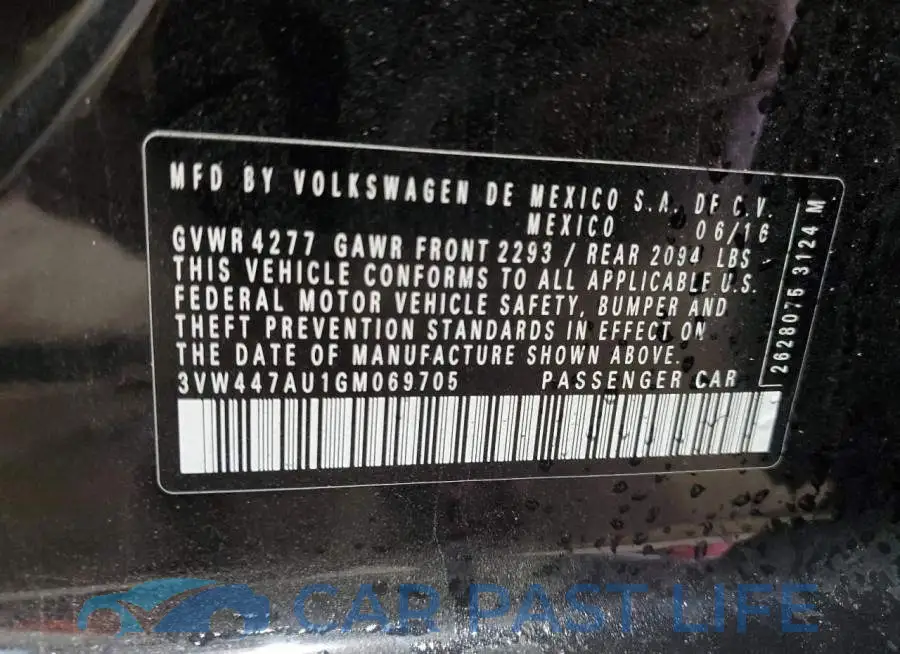3VW447AU1GM069705# 13
