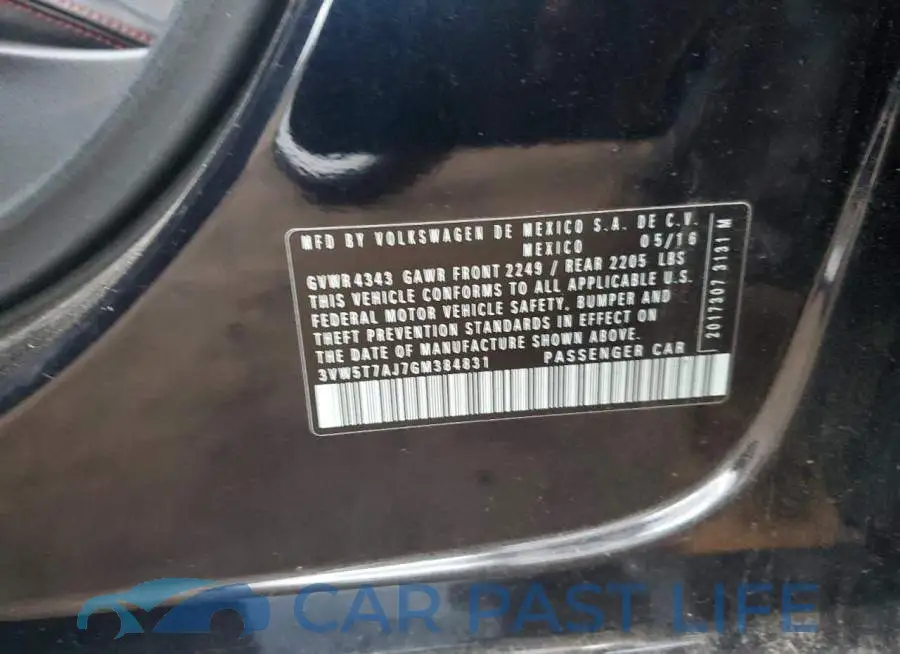 3VW5T7AJ7GM384831# 12