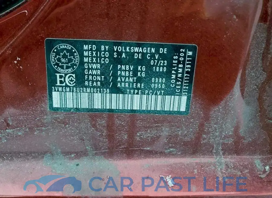 3VWGM7BU2RM002139# 13
