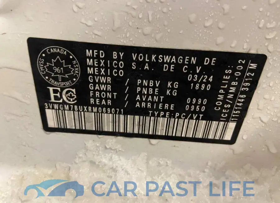 3VWGM7BUXRM069071# 14