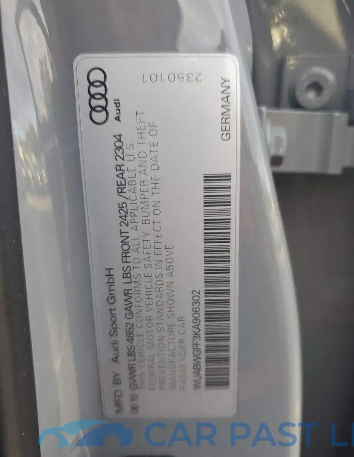 WUABWGFF3KA906302# 13