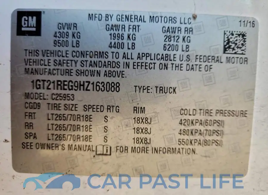 1GT21REG9HZ163088# 12