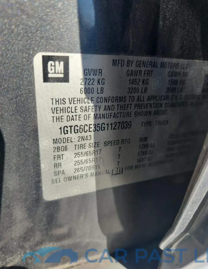 1GTG6CE35G1127039# 12