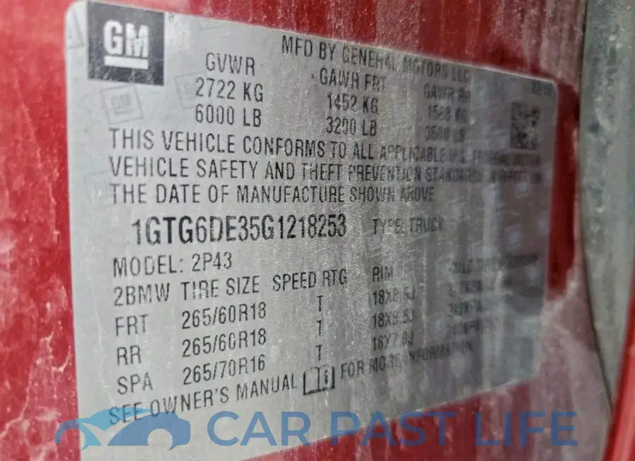 1GTG6DE35G1218253# 12