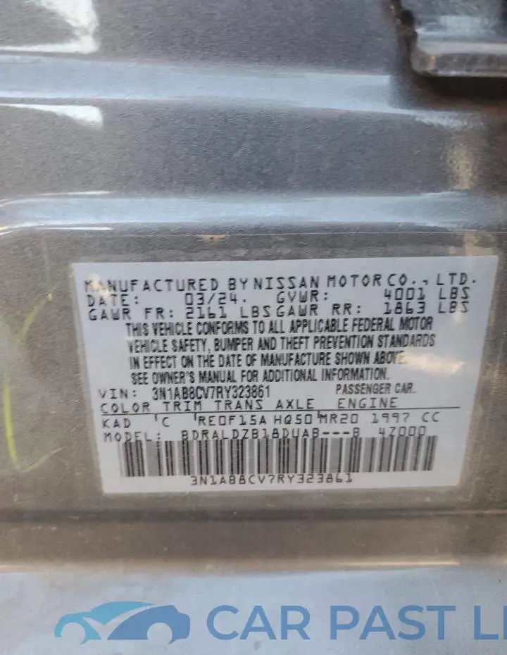 3N1AB8CV7RY323861# 12