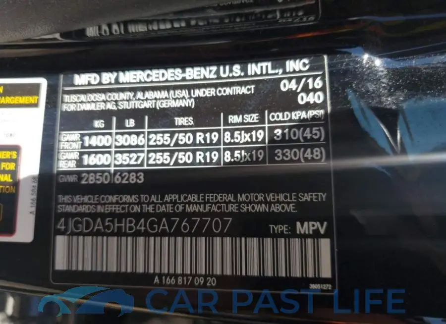 4JGDA5HB4GA767707# 13