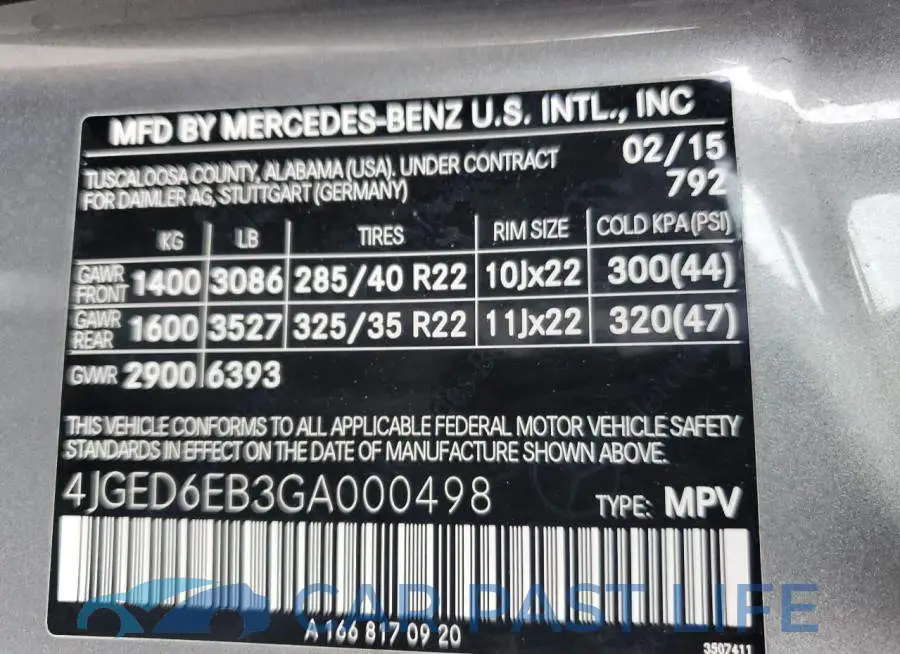 4JGED6EB3GA000498# 13