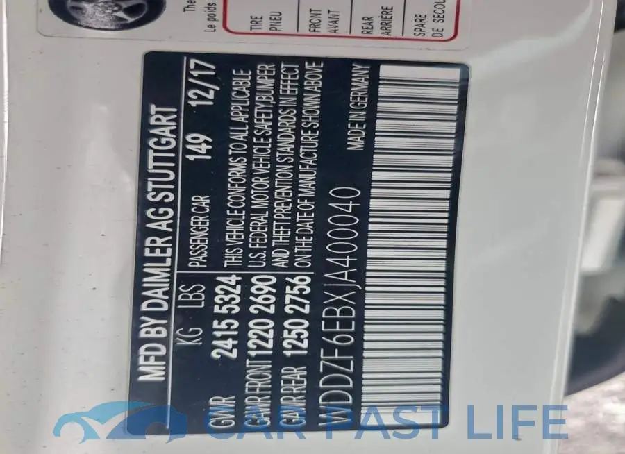 WDDZF6EBXJA400040# 12