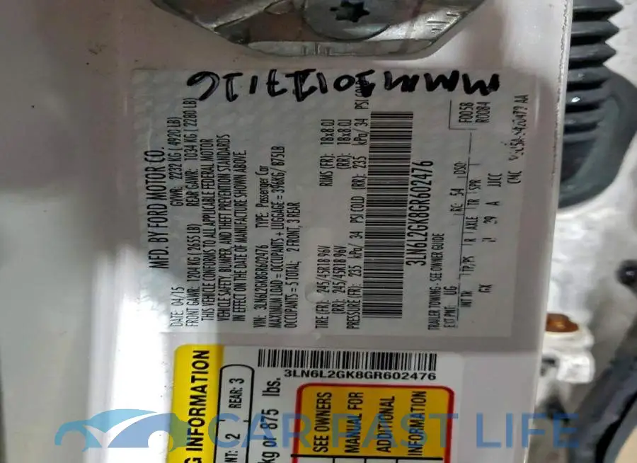 3LN6L2GK8GR602476# 12