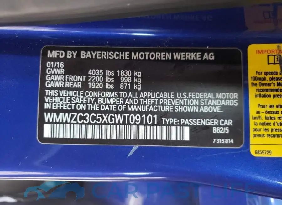 WMWZC3C5XGWT09101# 12