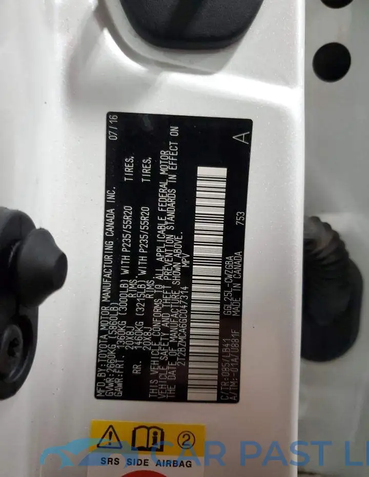 2T2BZMCA6GC047314# 13