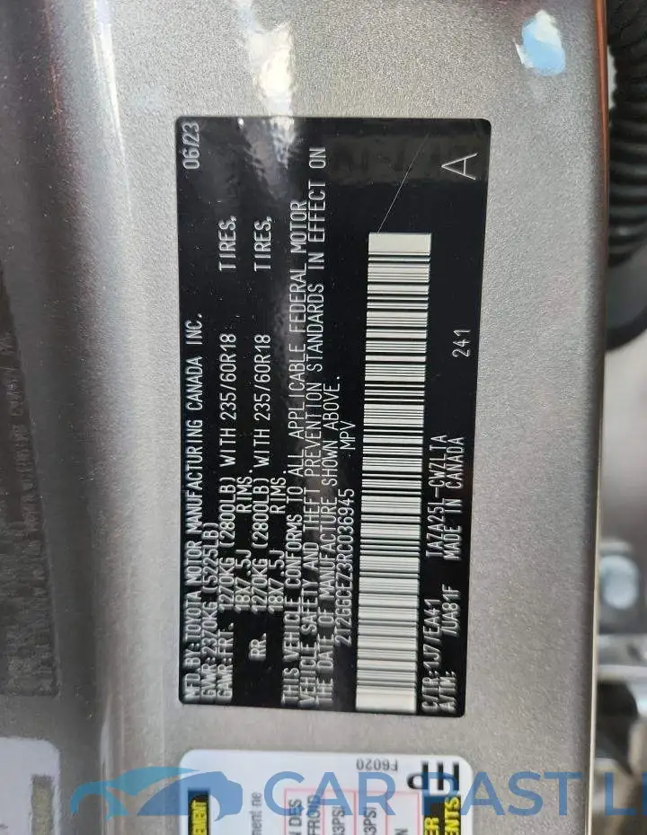 2T2GGCEZ3RC036945# 14