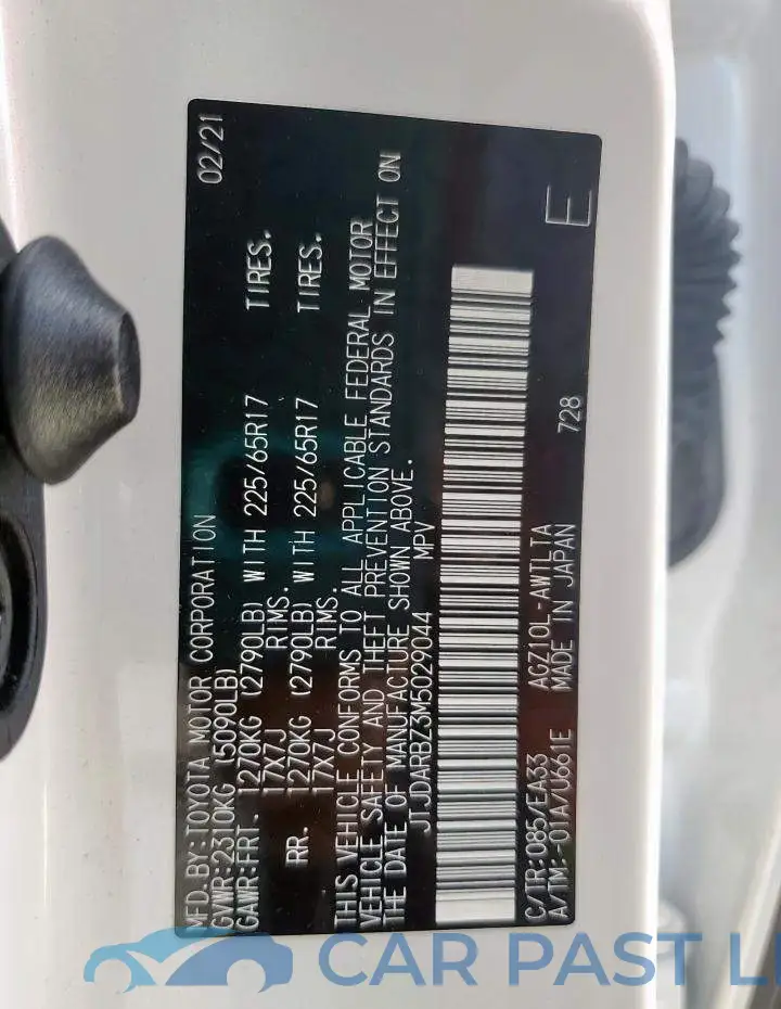 JTJDARBZ3M5029044# 13