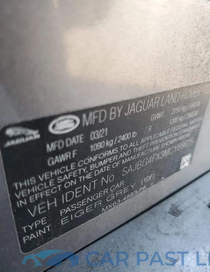 SAJBG4FX3MCY89625# 12