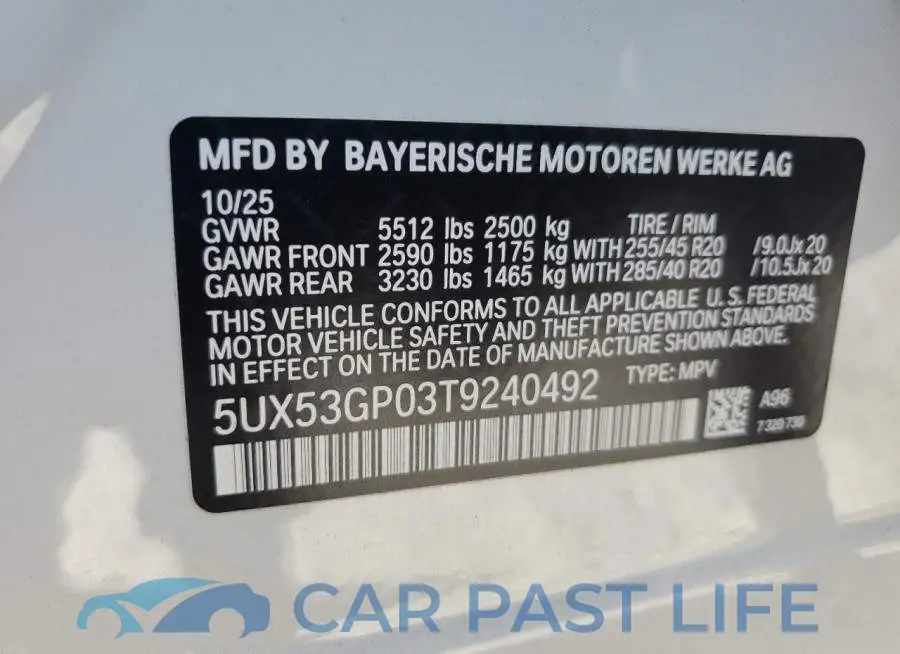 5UX53GP03T9240492# 14