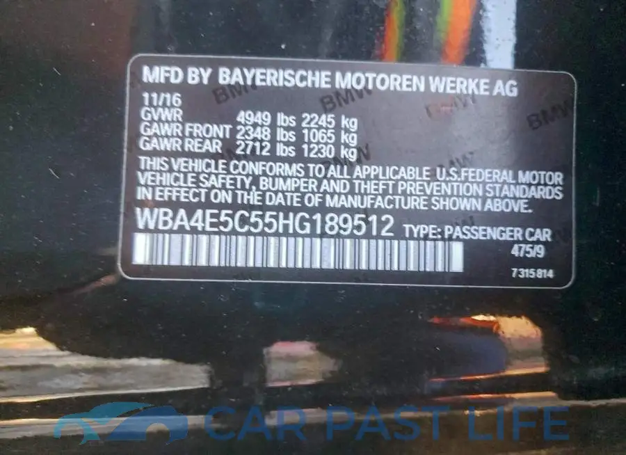 WBA4E5C55HG189512# 12