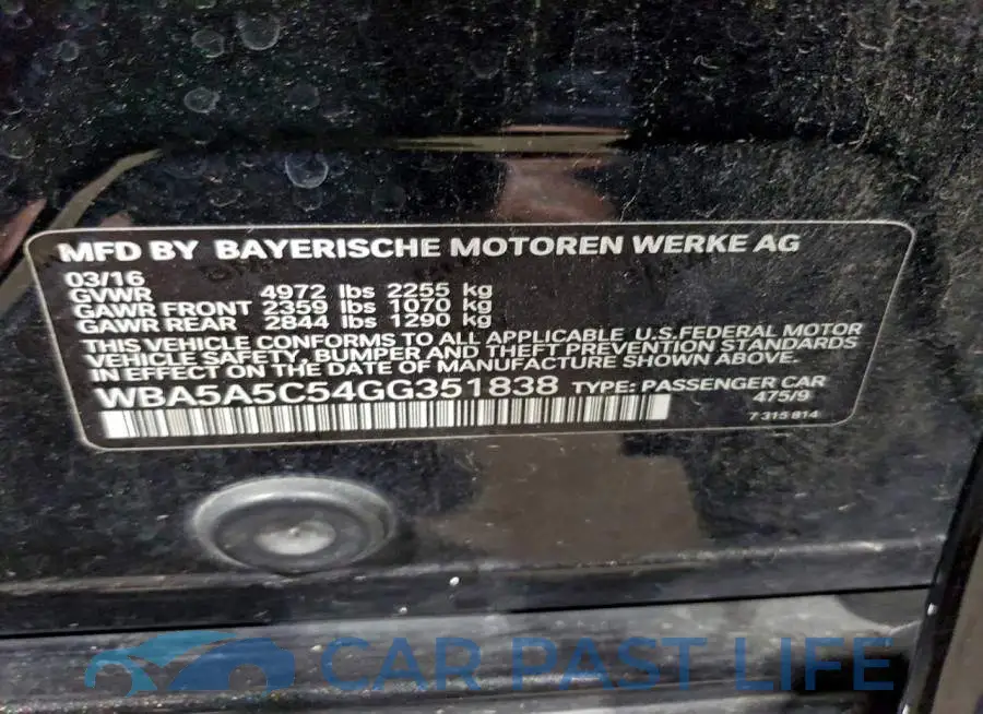 WBA5A5C54GG351838# 12