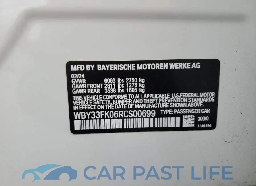WBY33FK06RCS00699# 12