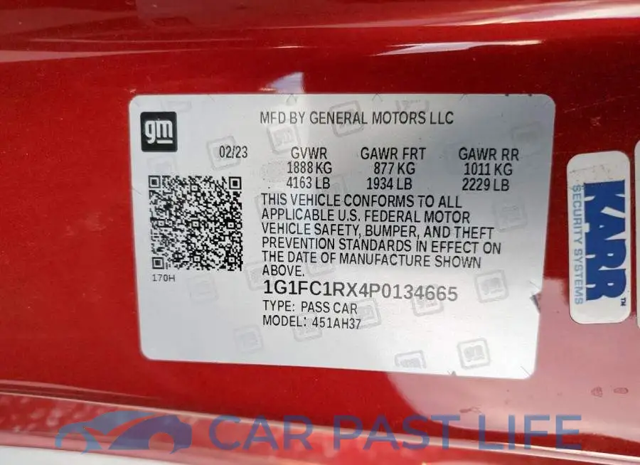 1G1FC1RX4P0134665# 12