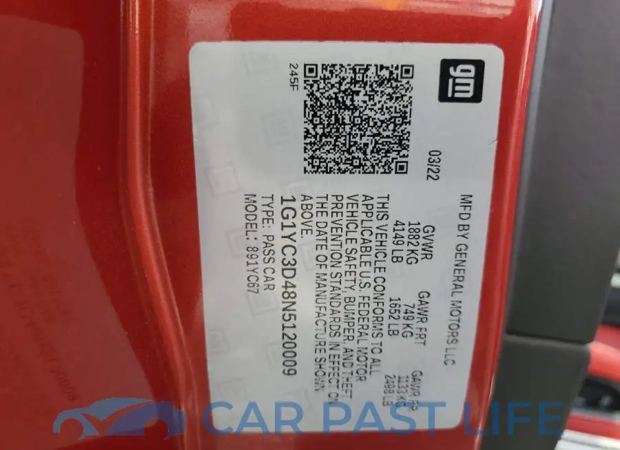 1G1YC3D48N5120009# 12
