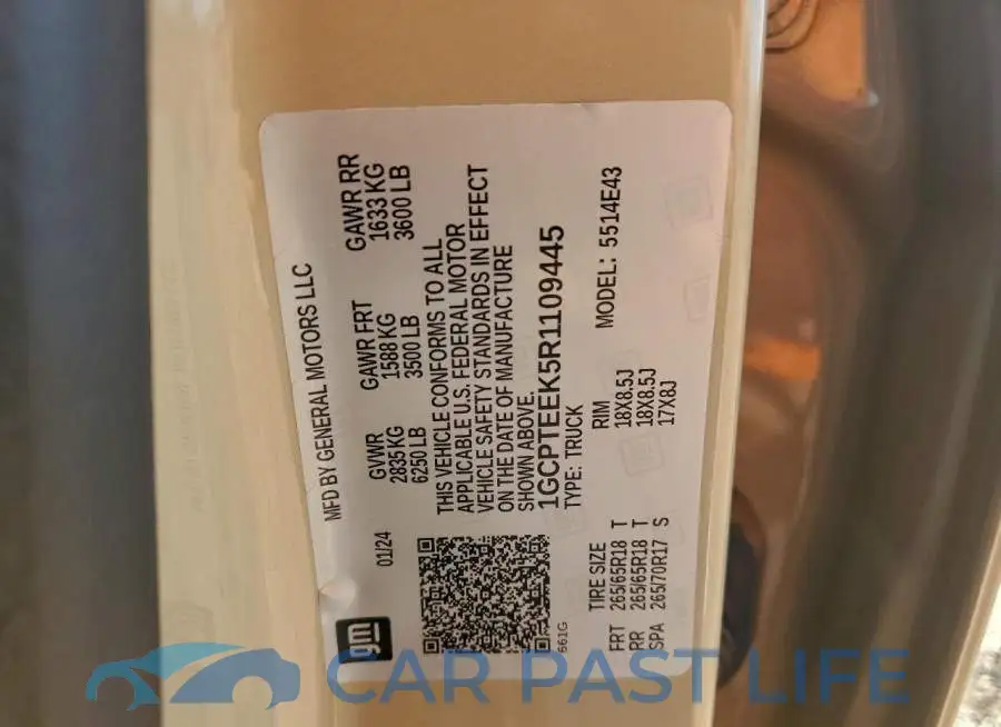 1GCPTEEK5R1109445# 12