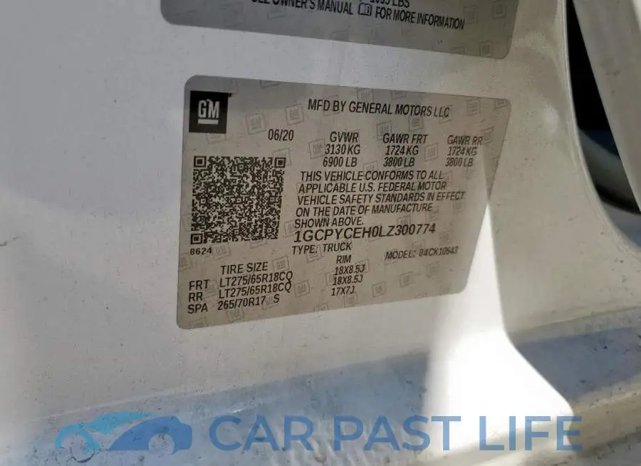 1GCPYCEH0LZ300774# 13