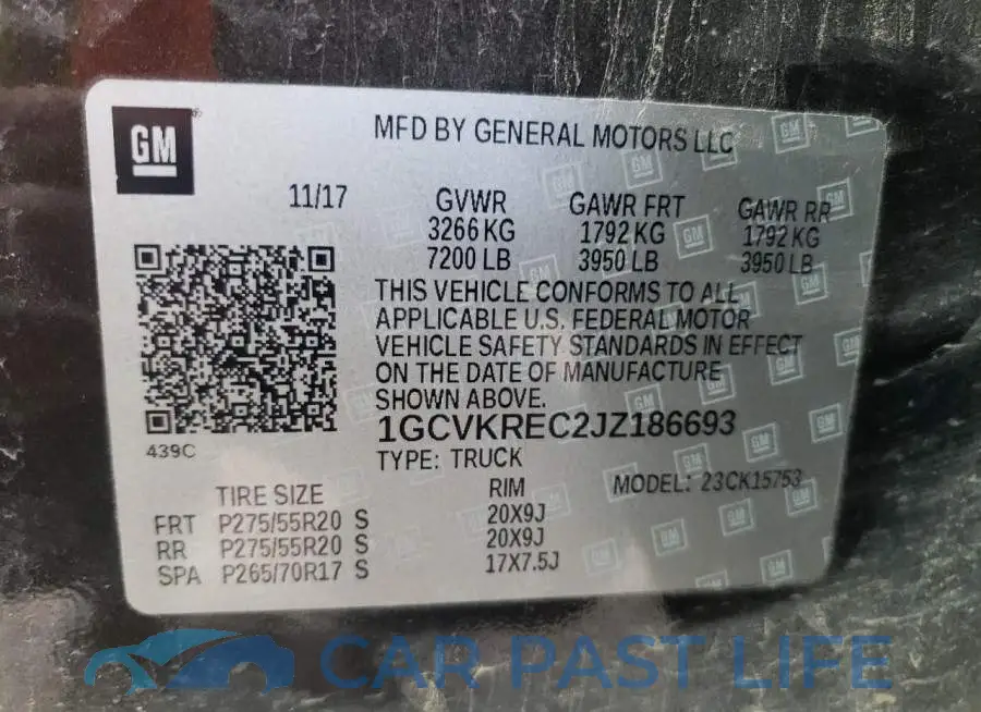 1GCVKREC2JZ186693# 12
