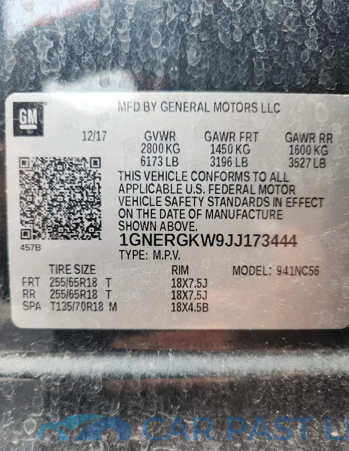 1GNERGKW9JJ173444# 13