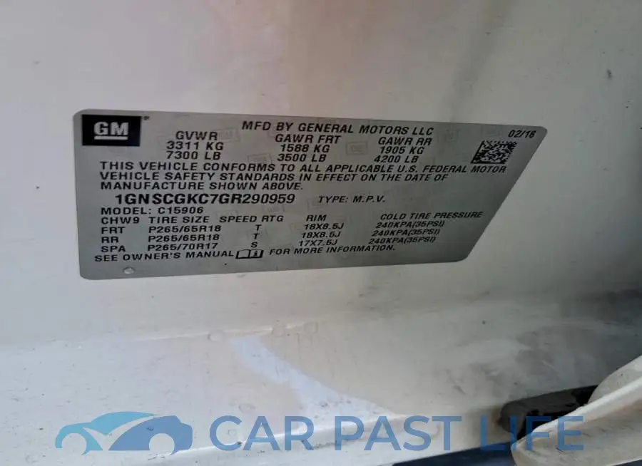 1GNSCGKC7GR290959# 14